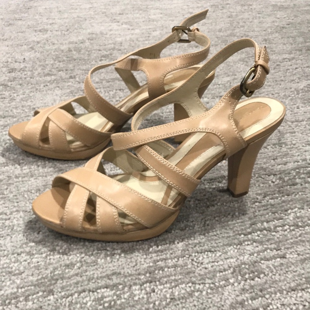 Nude strapped heels